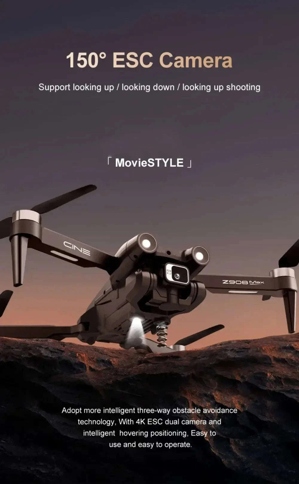 Xiaomi Z908 Pro 8K Drone ESC Professional Quadcopter-Black-4K-2S-battery1