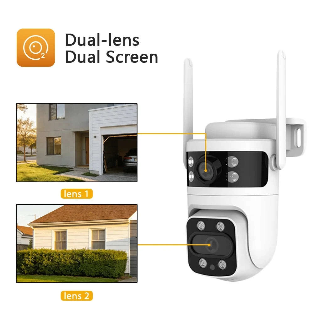 Y111 Dual Lens Outdoor PTZ Security Camera with WiFi-1pc / United States