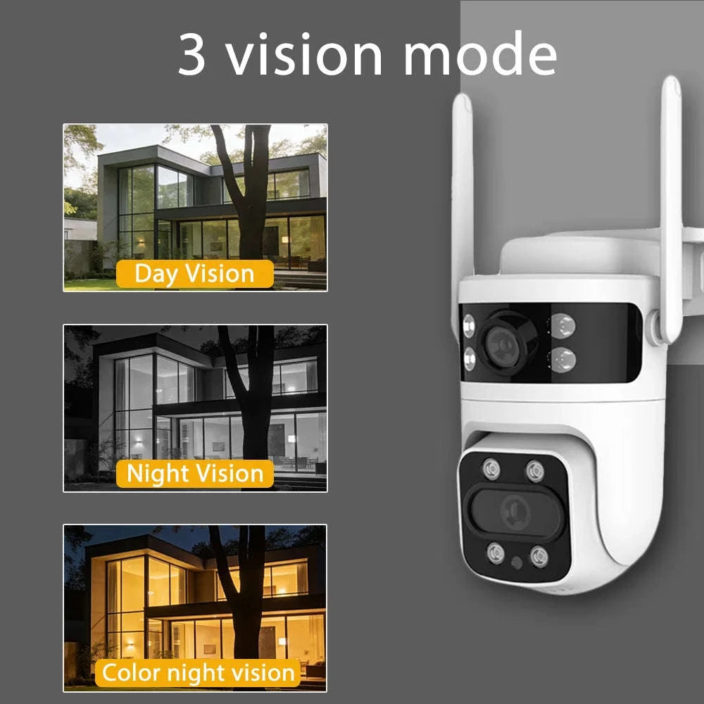 Y111 Dual Lens Outdoor PTZ Security Camera with WiFi-1pc / United States