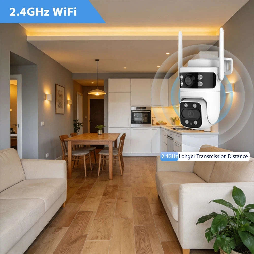 Y111 Dual Lens Outdoor PTZ Security Camera with WiFi-1pc / United States