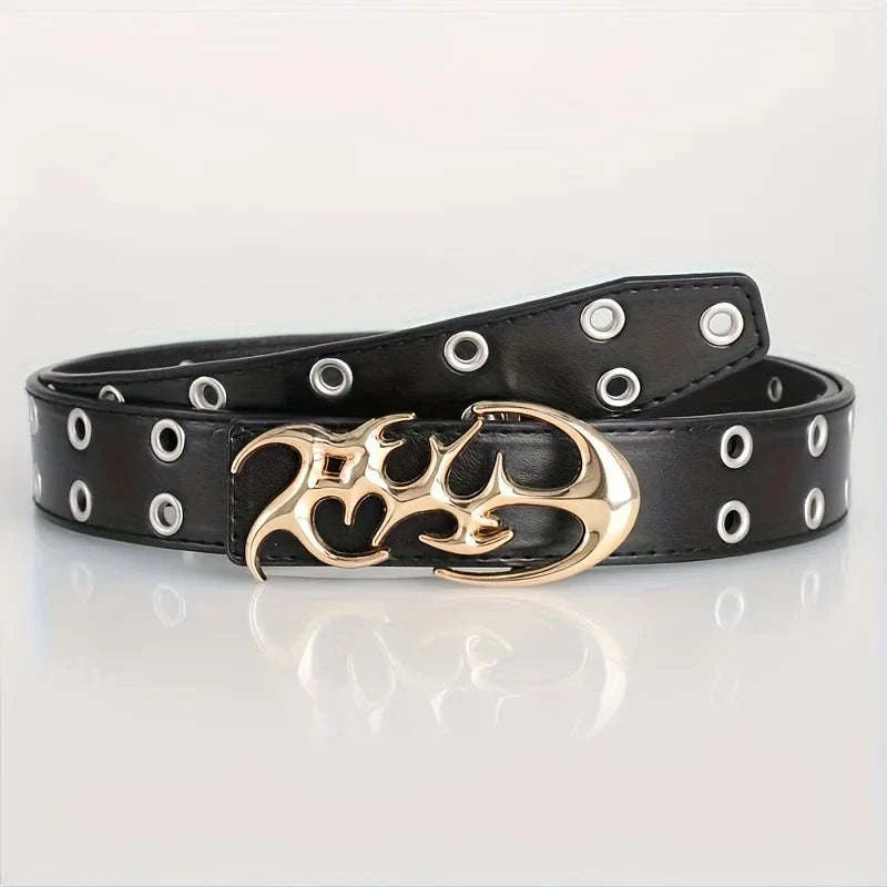 Y2K Hollow Punk Belt – Stylish PU Leather Unisex Accessory-Style-D / 110cm