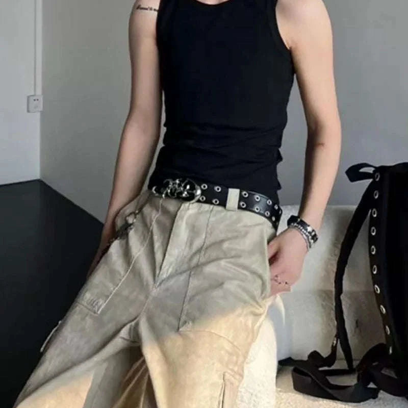 Y2K Hollow Punk Belt – Stylish PU Leather Unisex Accessory-Style-D / 110cm