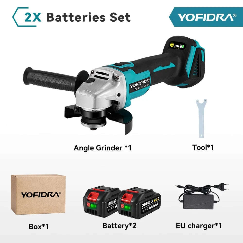 YOFIDRA 3000W 125mm Brushless Electric Angle Grinder-Without Battery / spain / EU