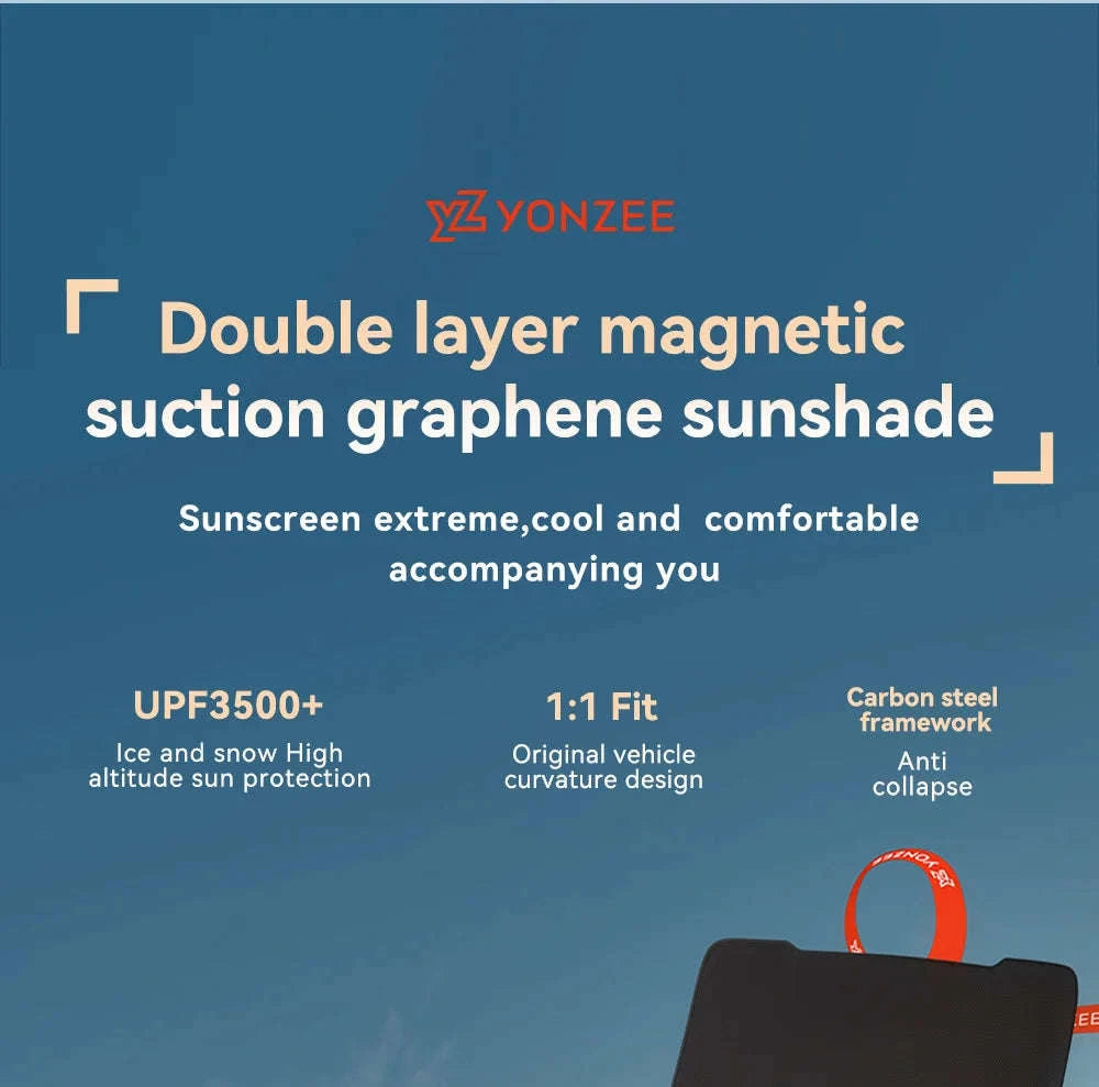 YZ For Tesla 2025-2026 Model 3 Y Juniper Highland Graphene Black Sky Screen Sunshade Honeycomb Skylight Magnetic Sunshade Panel-MY 25-26 2PCS