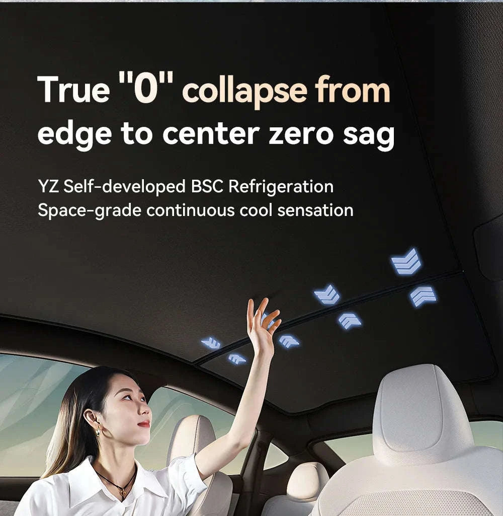 YZ For Tesla 2025-2026 Model 3 Y Juniper Highland Graphene Black Sky Screen Sunshade Honeycomb Skylight Magnetic Sunshade Panel-MY 25-26 2PCS