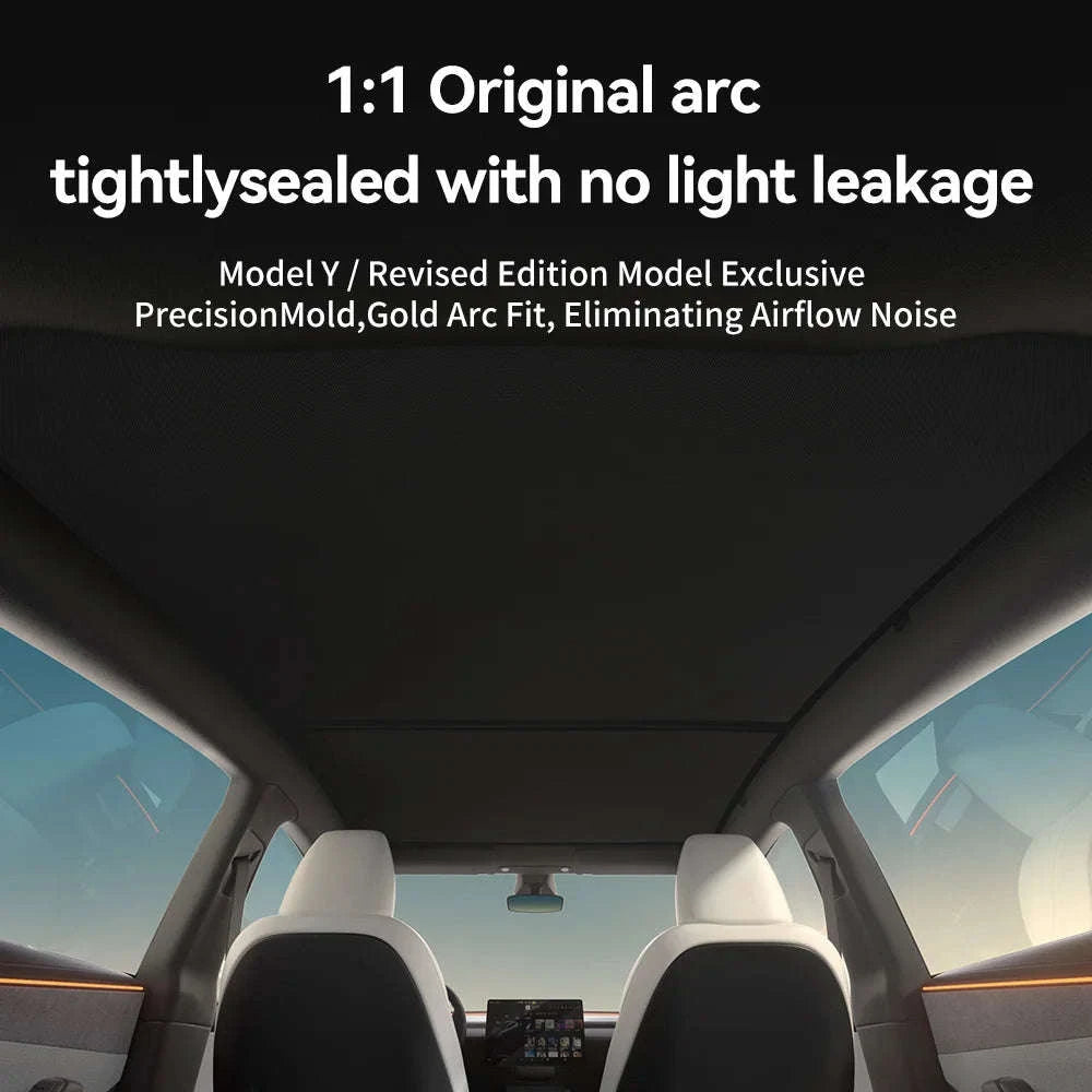 YZ For Tesla 2025-2026 Model 3 Y Juniper Highland Graphene Black Sky Screen Sunshade Honeycomb Skylight Magnetic Sunshade Panel-MY 25-26 2PCS