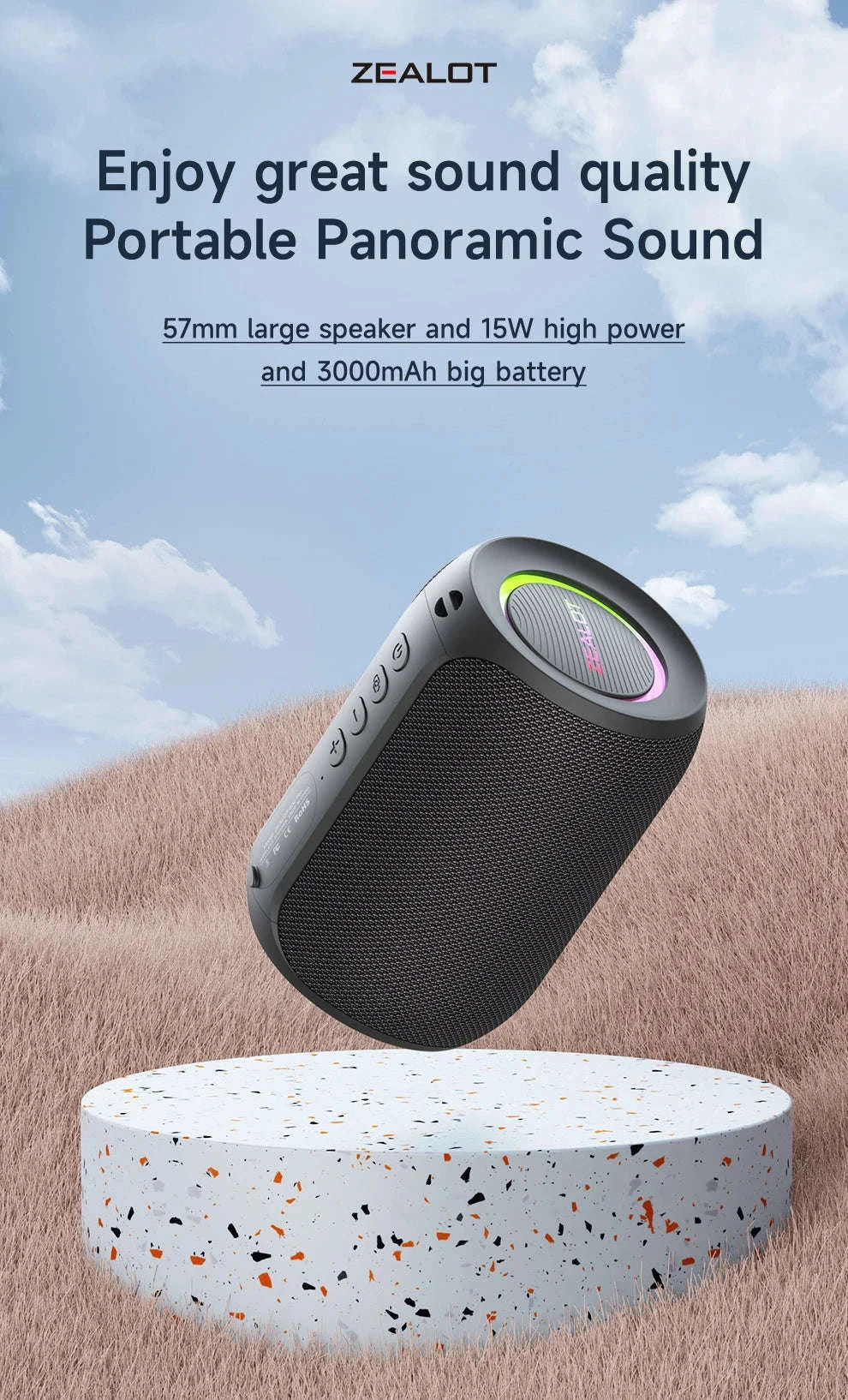 Zealot S32PRO Portable Bluetooth Speaker-Black / Speaker