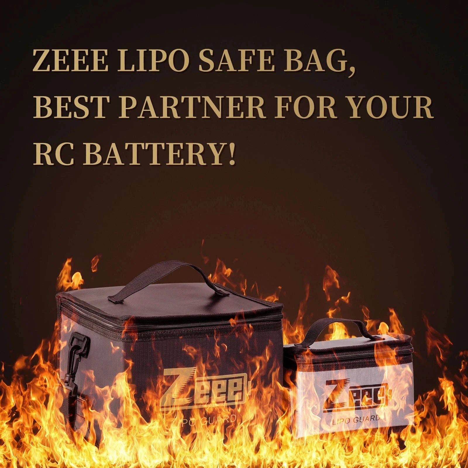 Zeee Fireproof LiPo Battery Safety Bag Set-As shown / UNITED KINGDOM