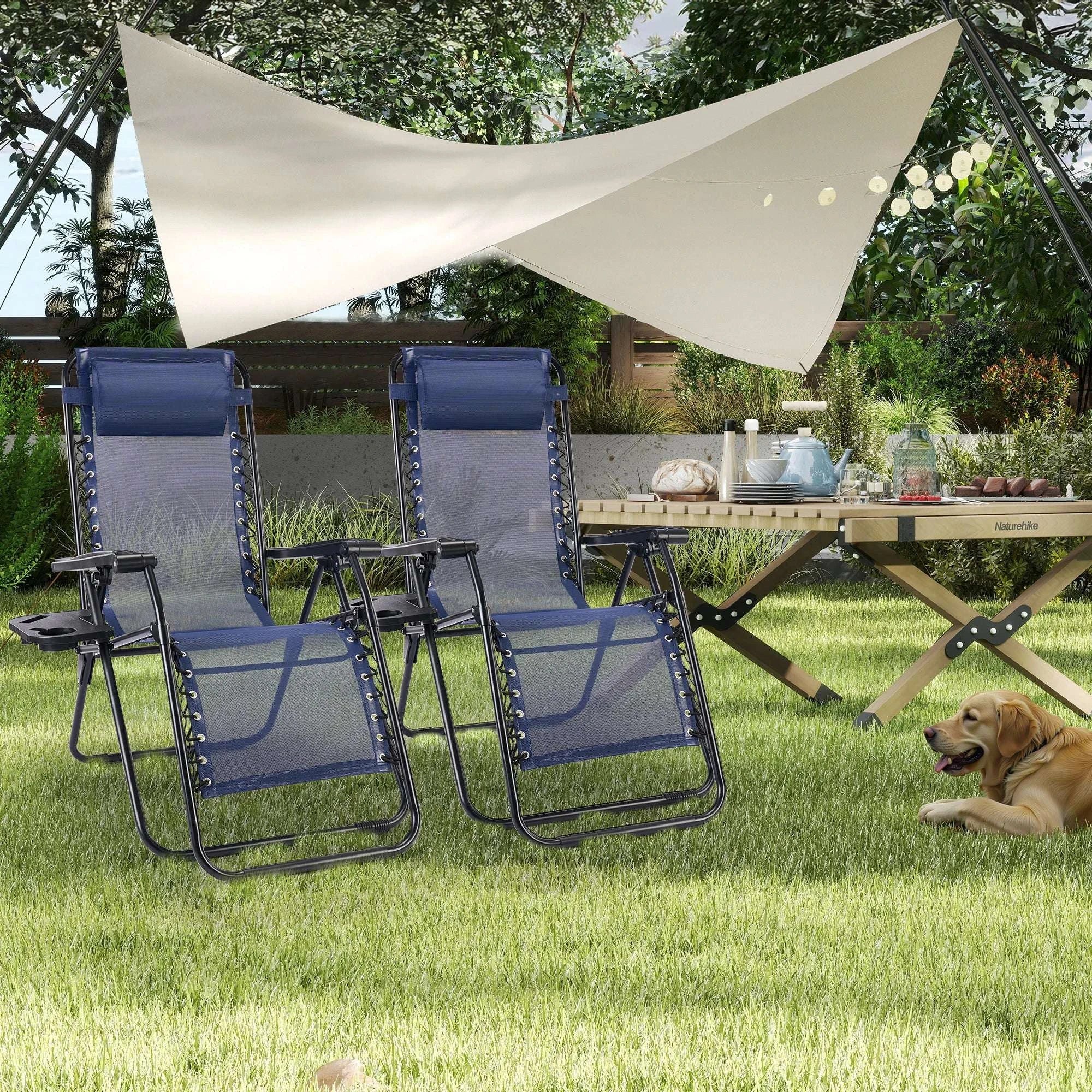 Zero Gravity Recliner Chairs Set of 2 with Tray & Adjustable Headrest-black / United States