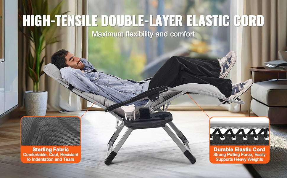 Zero Gravity Reclining Lounge Chair with Cushion & Cup Holder-gray 33 / spain