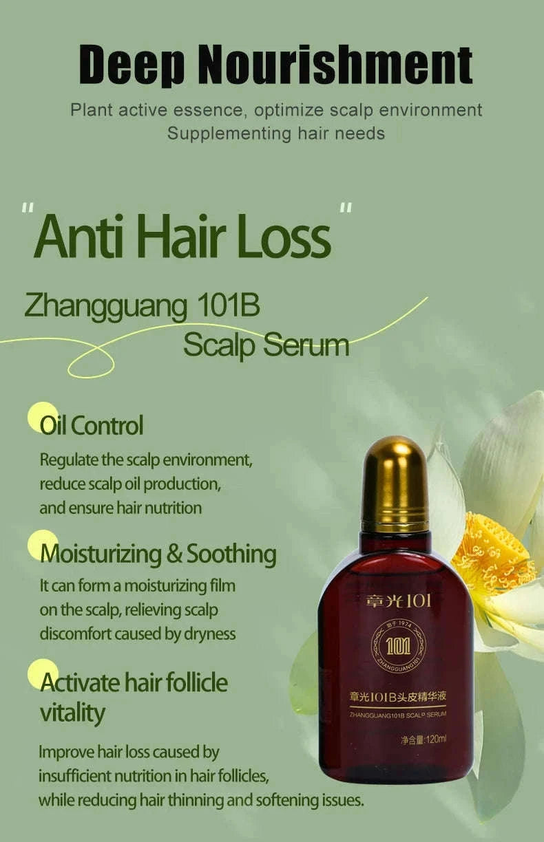 Zhangguang 101B Hair Growth Tonic 120ml Anti Hair Loss Treatment-Default Title