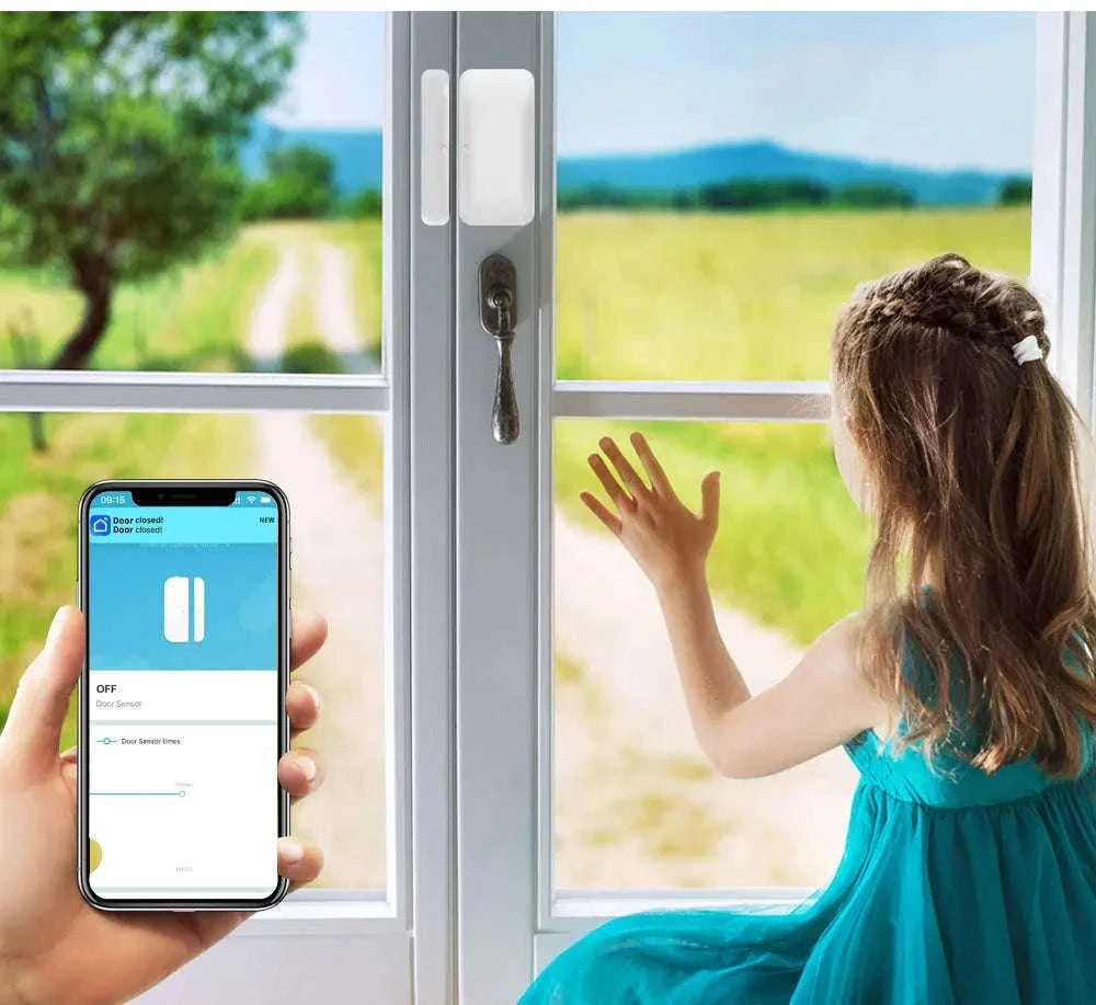 Zigbee Smart Door & Window Sensor with App Alerts for Home Security-HA-ZB