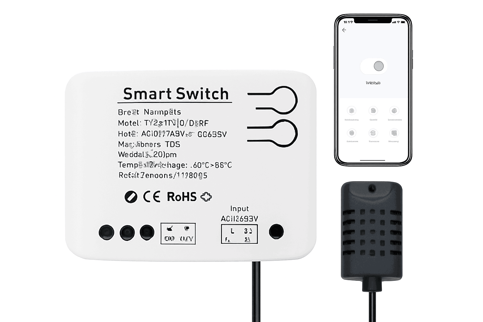 Zigbee Smart Switch with Temperature & Humidity Sensor Control-Input 85-250V / Temperature Switch / China Mainland
