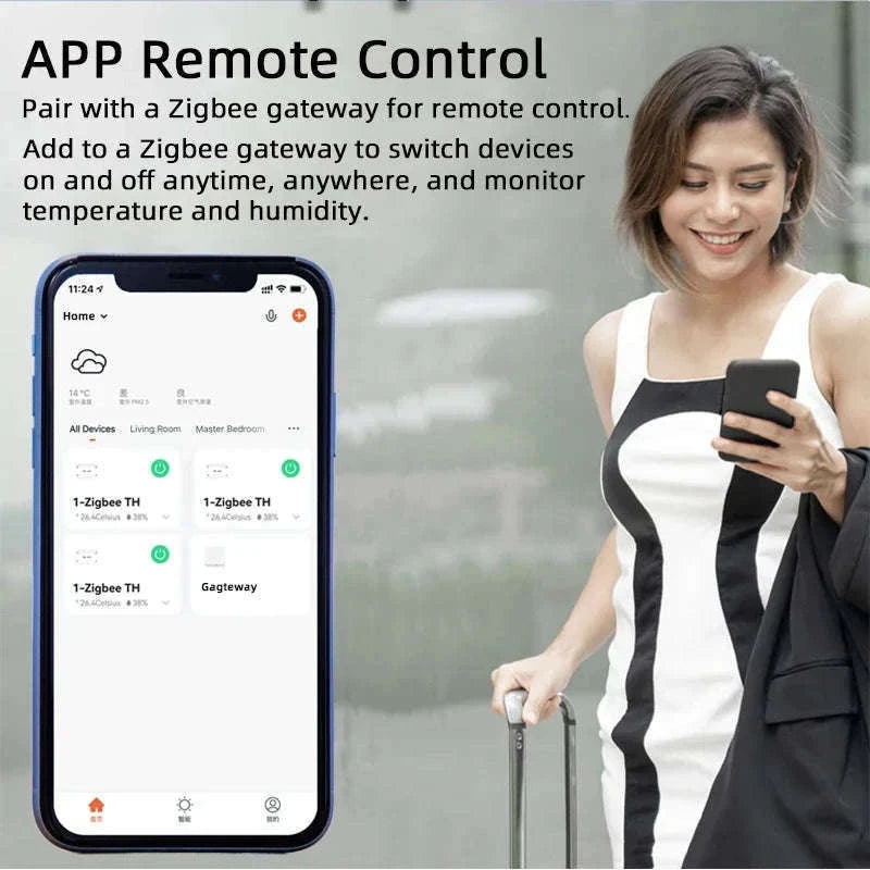 Zigbee Smart Switch with Temperature & Humidity Sensor Control-Input 85-250V / Temperature Switch / China Mainland