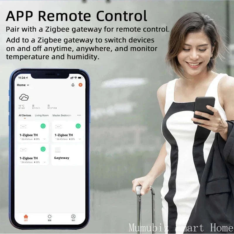Zigbee Smart Switch with Temperature & Humidity Sensor Control-Input 85-250V / Temperature Switch / China Mainland