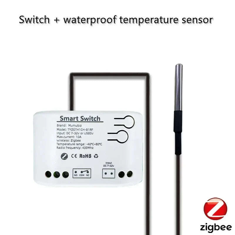 Zigbee Smart Switch with Temperature & Humidity Sensor Control-Input 85-250V / Temperature Switch / Russian Federation