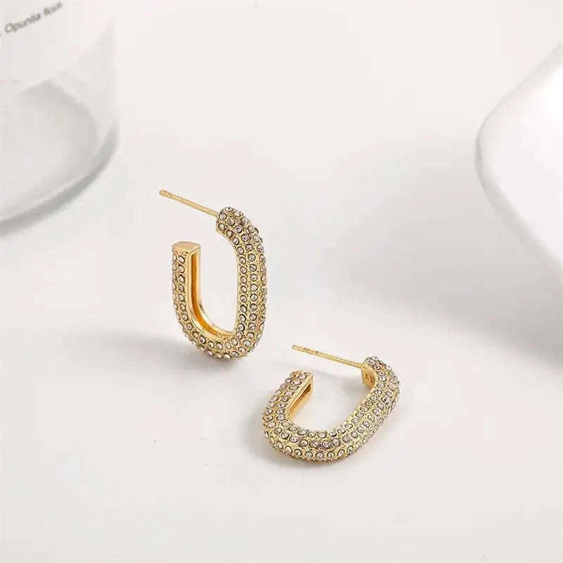 Zircon Circle Huggie Hoop Earrings for Women-22306 1