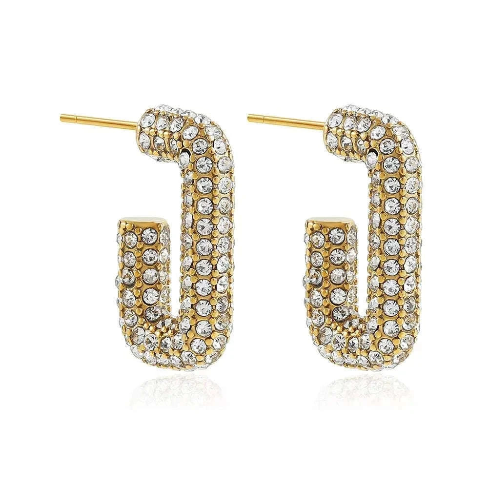 Zircon Circle Huggie Hoop Earrings for Women-22306 1