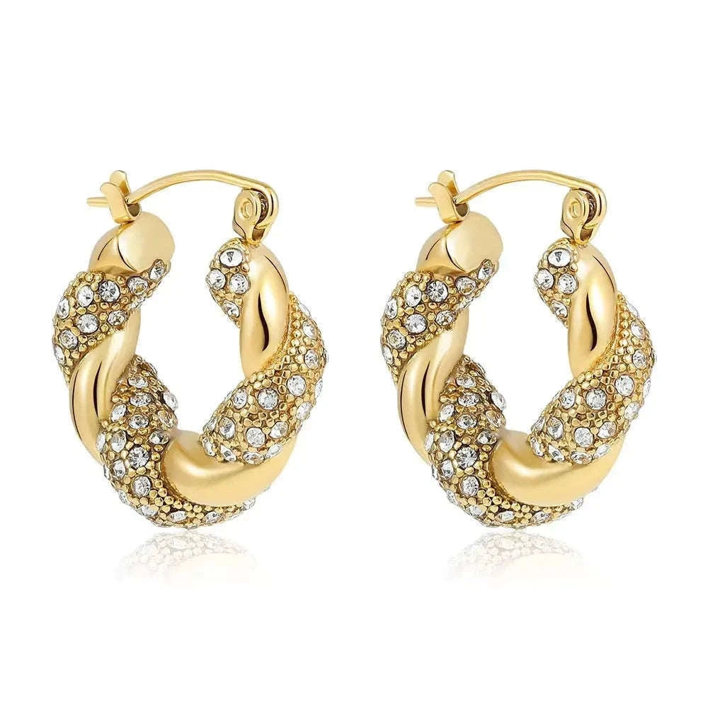 Zircon Circle Huggie Hoop Earrings for Women-22306 1