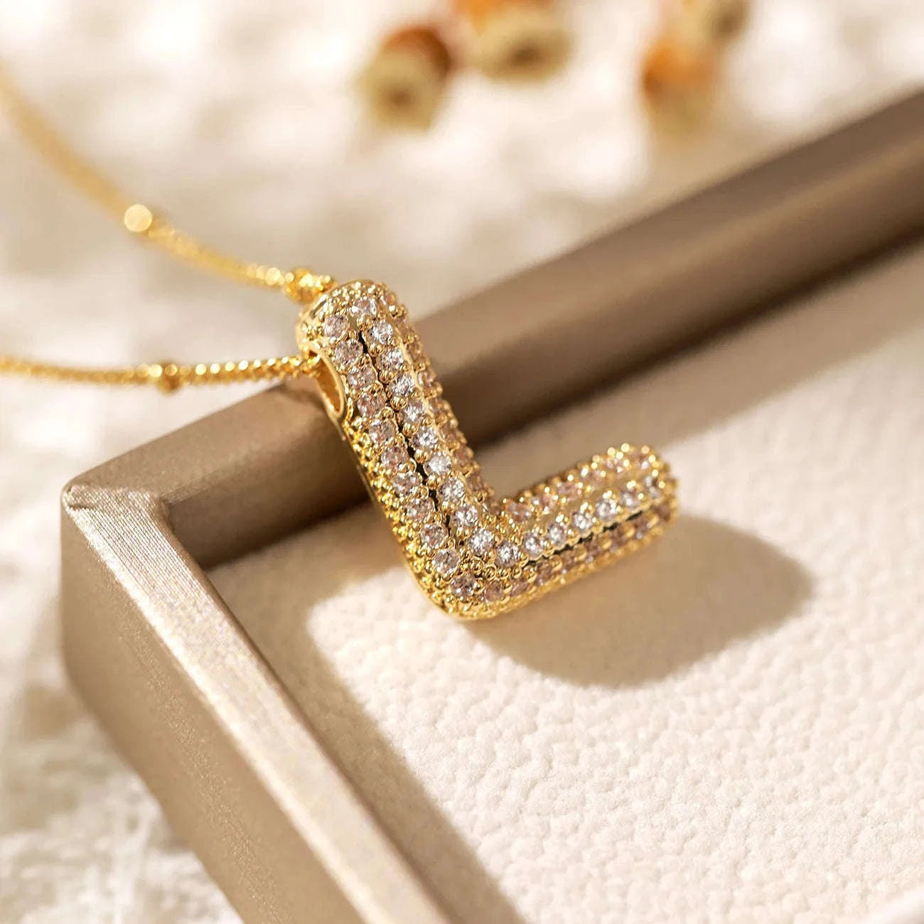 Zircon Letter Pendant Necklace-Y