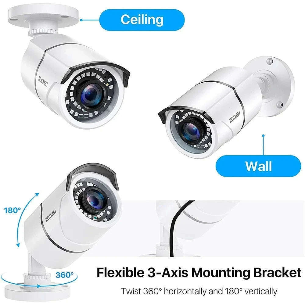ZOSI 1080P 2MP Wired Bullet CCTV Camera with 120ft Night Vision-Black / Australia
