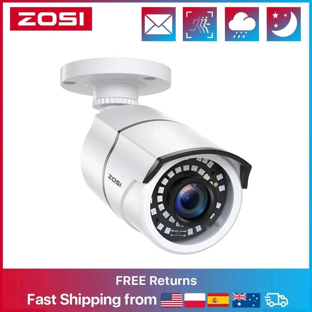 ZOSI 1080P 2MP Wired Bullet CCTV Camera with 120ft Night Vision-Black / Australia