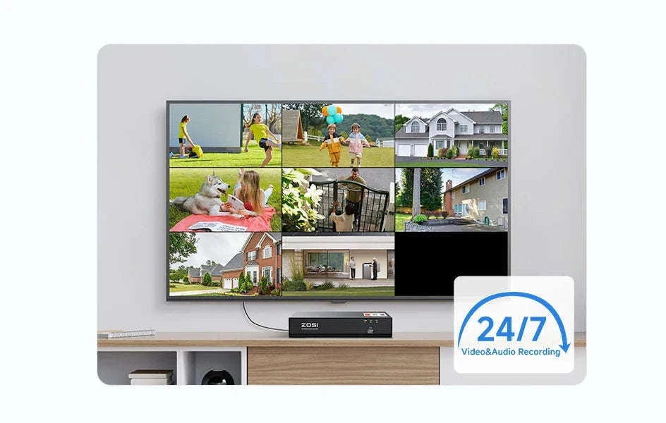 ZOSI 16CH 4K PoE CCTV System with 4TB HDD and 8MP Cameras-12PCS 8MP Cam 4TB / Australia