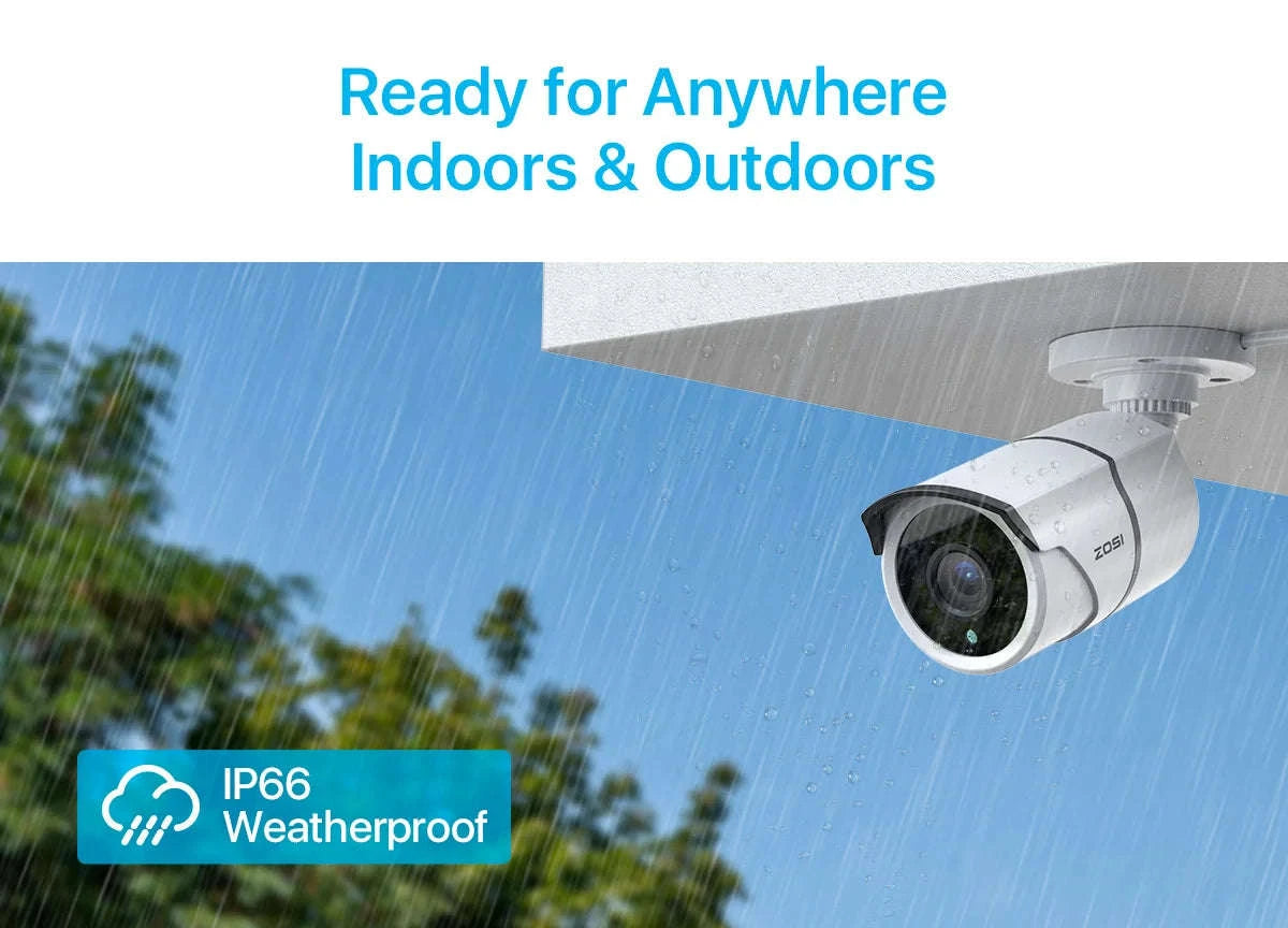 ZOSI 4 Pack 1080P HD-TVI Security Cameras with Audio Recording-white / Poland