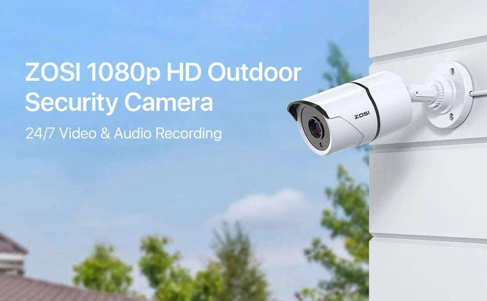 ZOSI 4 Pack 1080P HD-TVI Security Cameras with Audio Recording-white / Poland