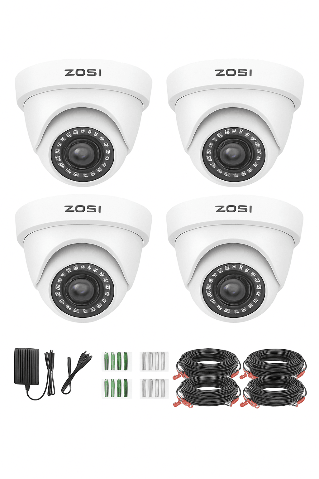 ZOSI 4-Pack 1080P Wired Security Cameras for Home CCTV-Black / United States