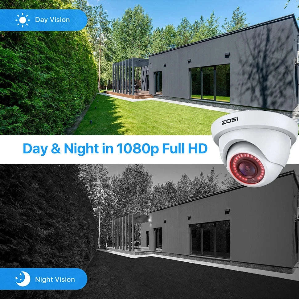 ZOSI 4-Pack 1080P Wired Security Cameras for Home CCTV-Black / United States