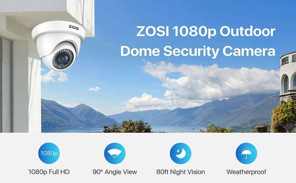 ZOSI 4-Pack 1080P Wired Security Cameras for Home CCTV-Black / United States