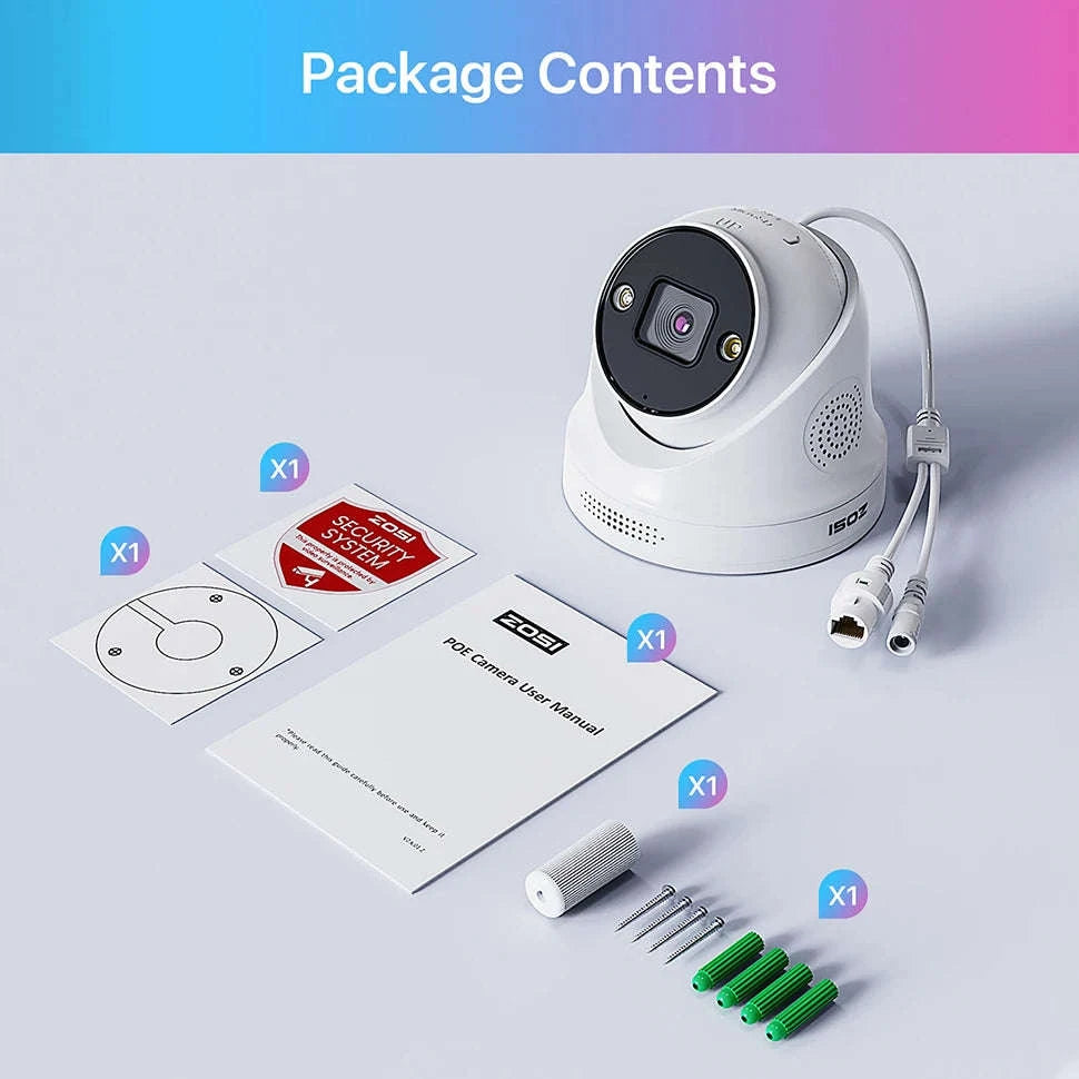 ZOSI 4K PoE Outdoor Security Camera with AI Detection-5MP without TF Card / Poland