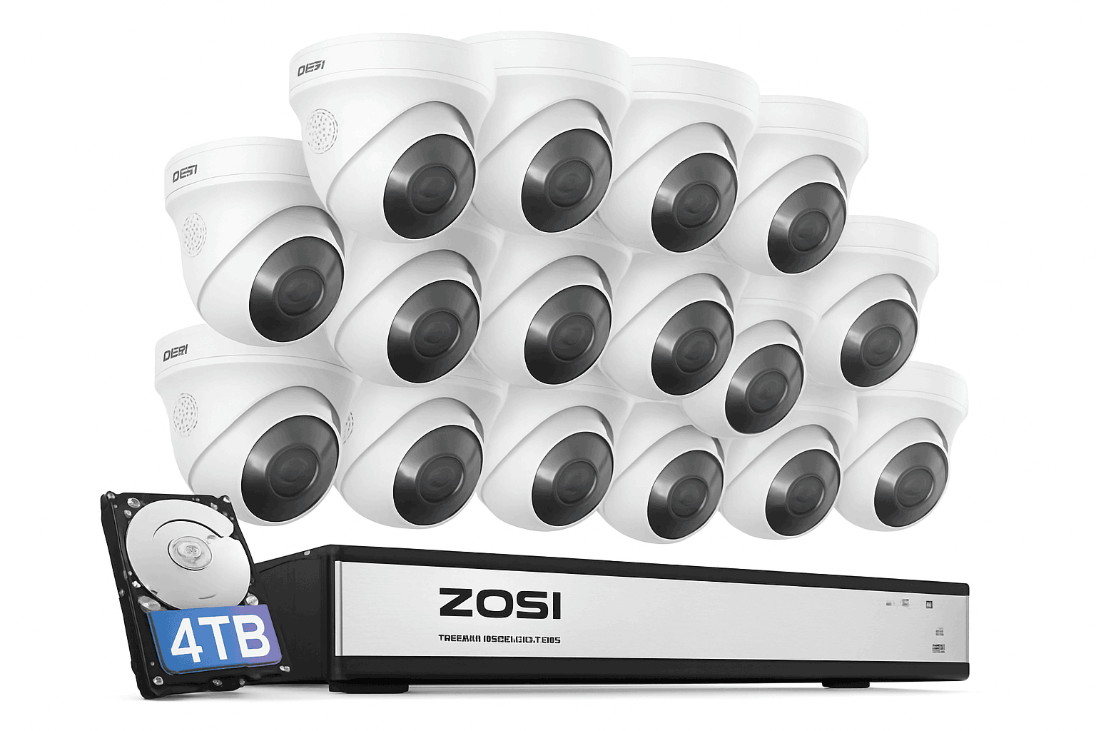 ZOSI 4K PoE Security Camera System with AI Detection-16CH 5MP and 16 Cam / spain / 4T