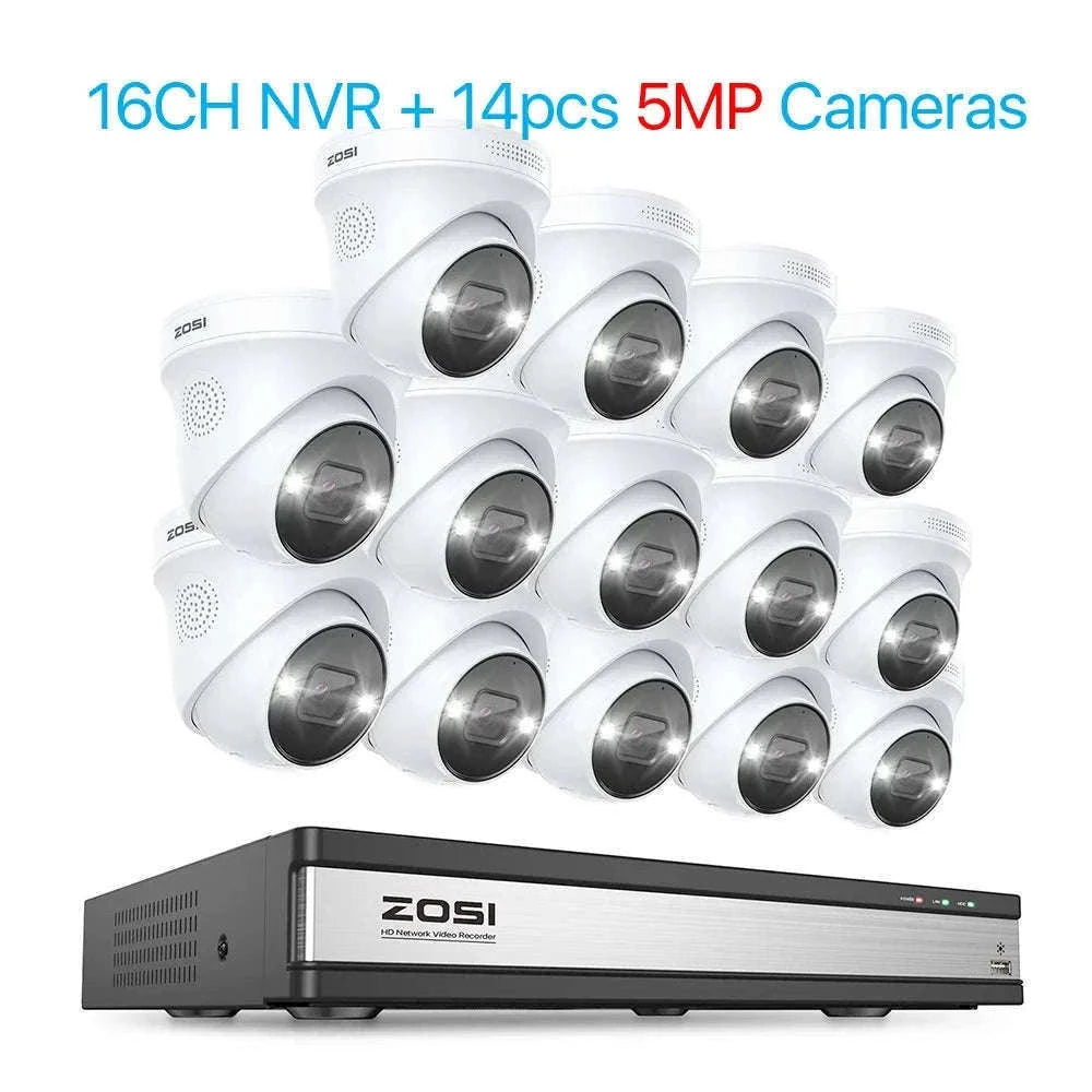 ZOSI 4K PoE Security Camera System with AI Detection-16CH 5MP and 16 Cam / spain / 4T