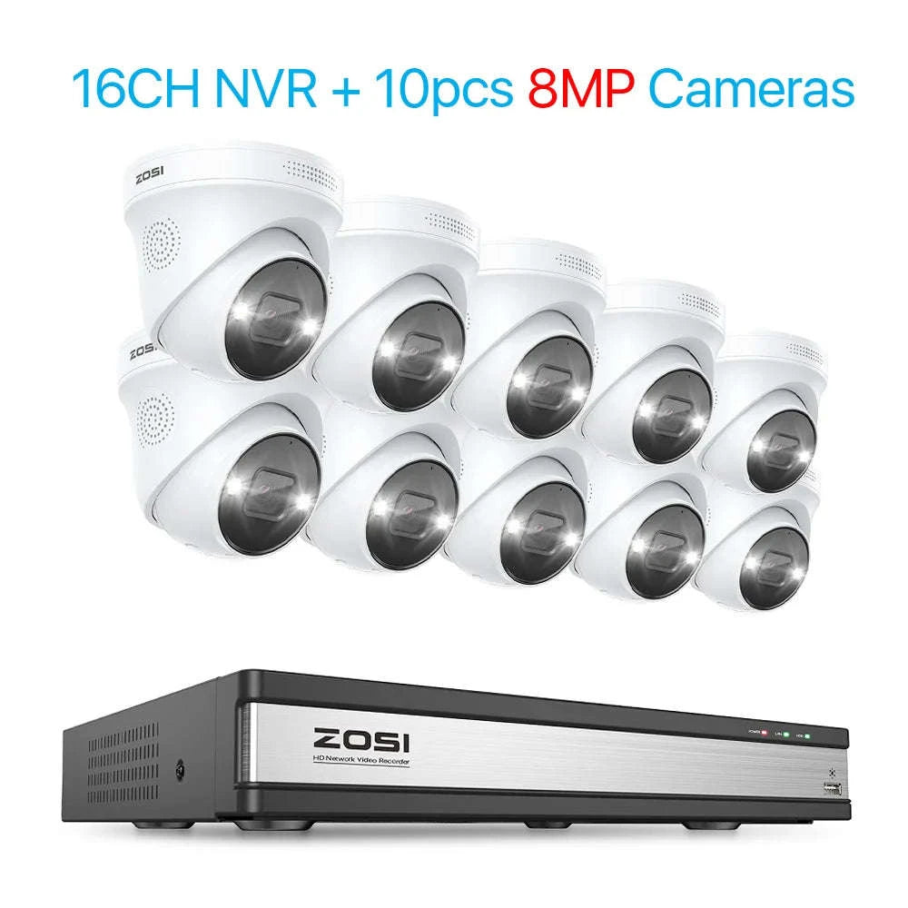 ZOSI 4K PoE Security Camera System with AI Detection-16CH 5MP and 16 Cam / spain / 4T