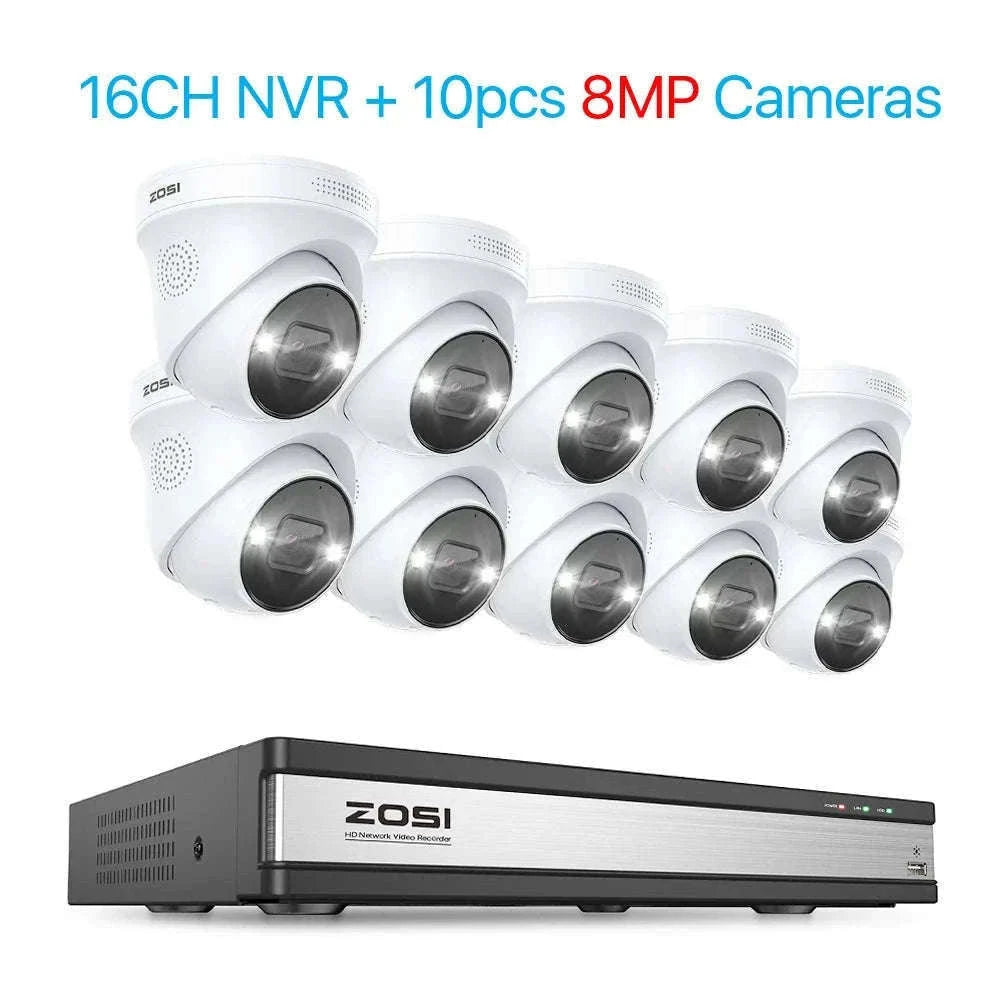 ZOSI 4K PoE Security Camera System with AI Detection-16CH 5MP and 16 Cam / spain / 4T