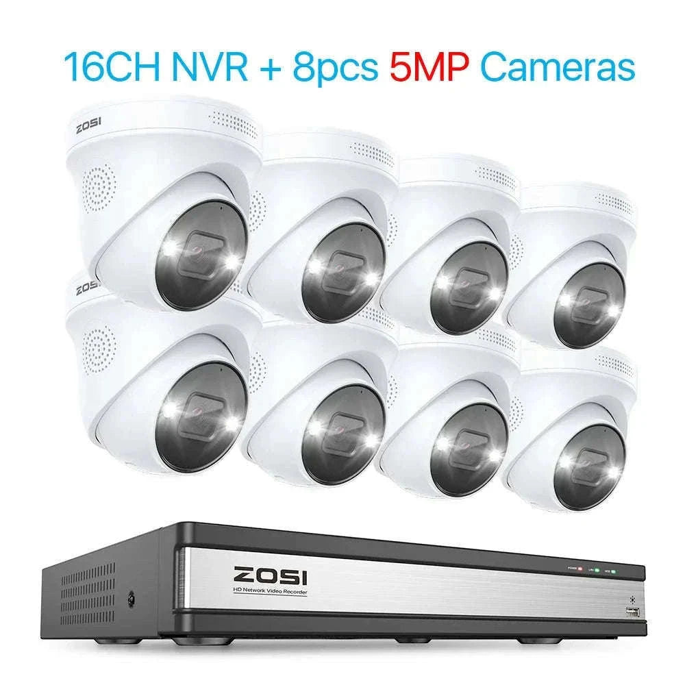 ZOSI 4K PoE Security Camera System with AI Detection-16CH 5MP and 16 Cam / spain / 4T