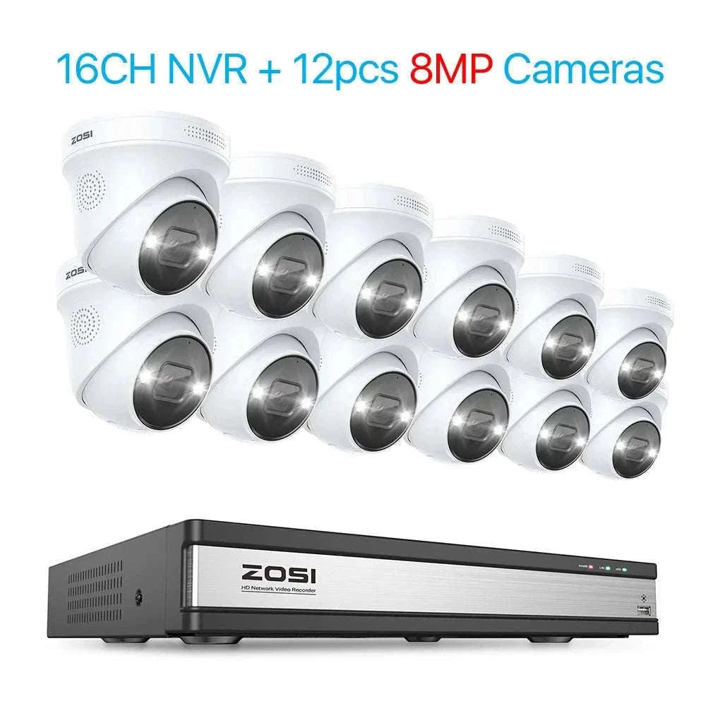 ZOSI 4K PoE Security Camera System with AI Detection-16CH 5MP and 16 Cam / spain / 4T