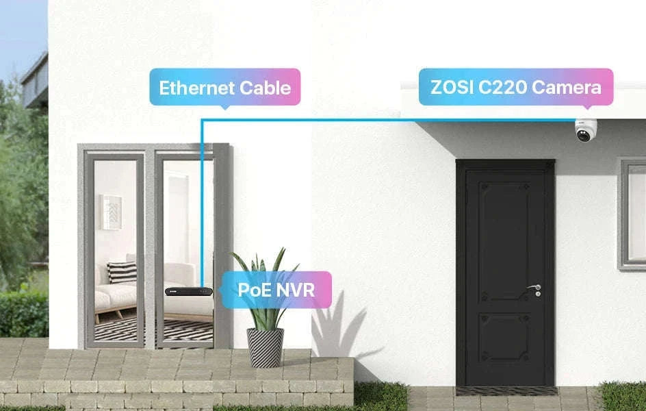 ZOSI 4MP PoE Outdoor Security Camera System with 8CH NVR-8PCS Cameras / spain / 2T