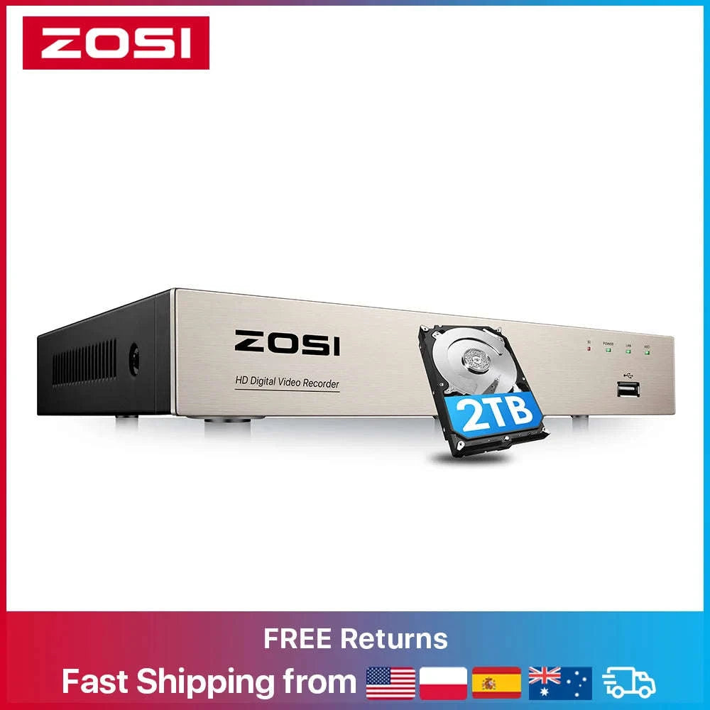ZOSI 8-Channel 1080P DVR Security Recorder with H.265+-1T / 8CH / Poland