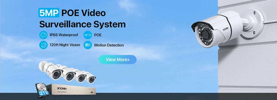 ZOSI 8CH 1080P Wired CCTV Security Camera System with HDD-With 2 Black Cameras / 2T / Russian Federation