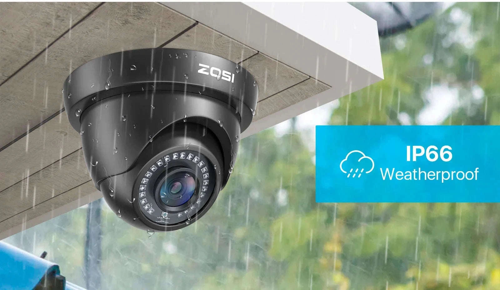 ZOSI 8CH 1080P Wired Security Camera System with 8 Dome Cameras-Black / None / Poland