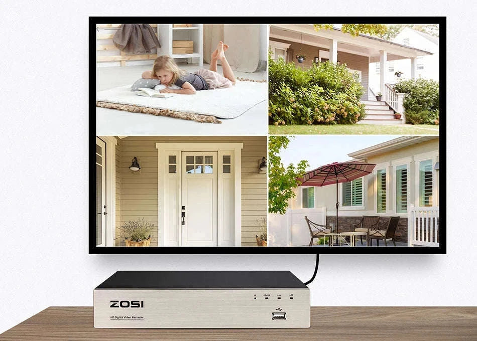 ZOSI 8CH 1080P Wired Security Camera System with 8 Weatherproof Cams-8 Cameras / 2T / United States