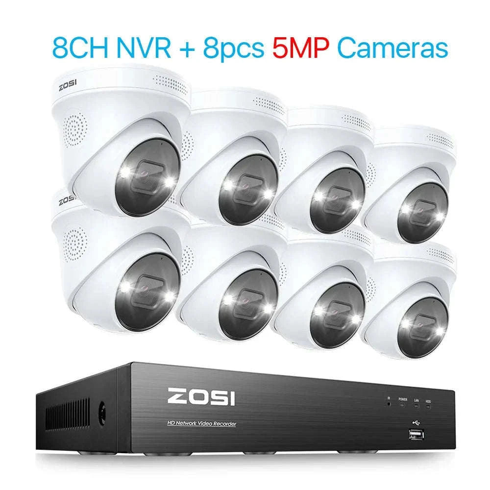 ZOSI 8CH 4K PoE Security Camera System with AI Detection-4PCS 8MP Cameras / Poland / None