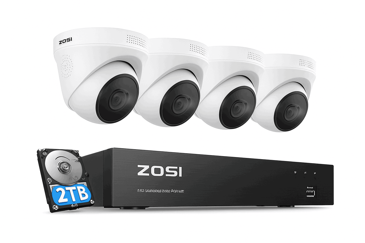 ZOSI 8CH 4K PoE Security Camera System with AI Detection-4PCS 8MP Cameras / Poland / None
