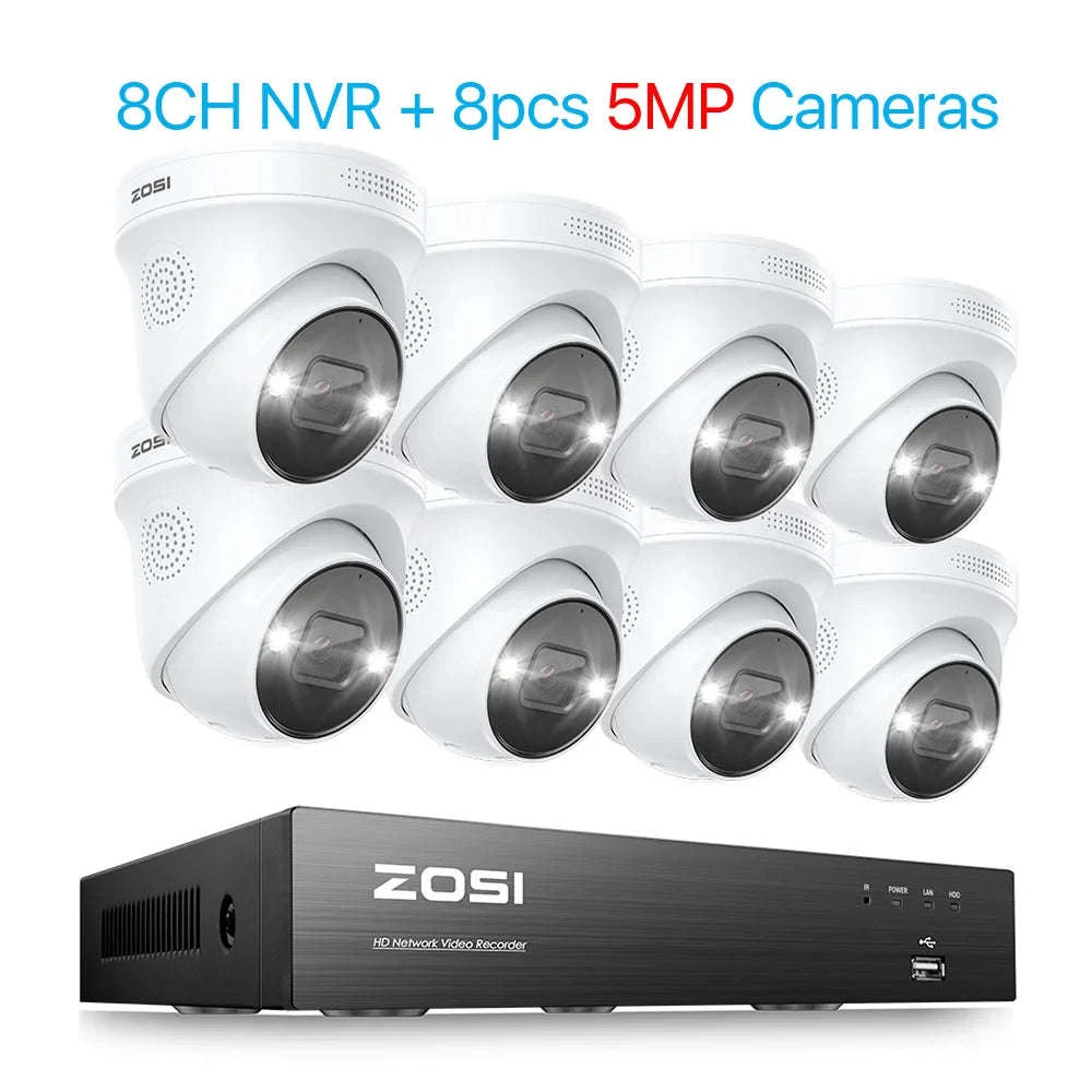 ZOSI 8CH 4K PoE Security Camera System with AI Detection-4PCS 8MP Cameras / Poland / None