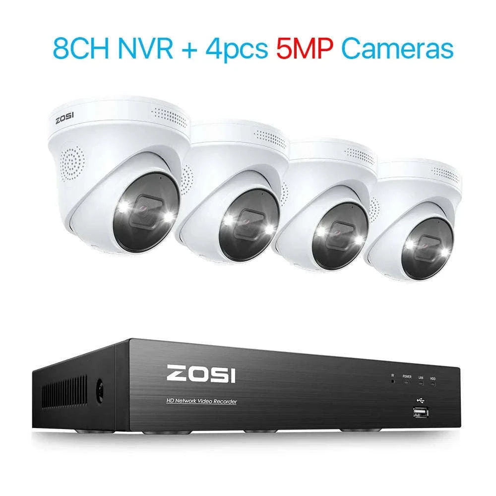 ZOSI 8CH 4K PoE Security Camera System with AI Detection-4PCS 8MP Cameras / Poland / None