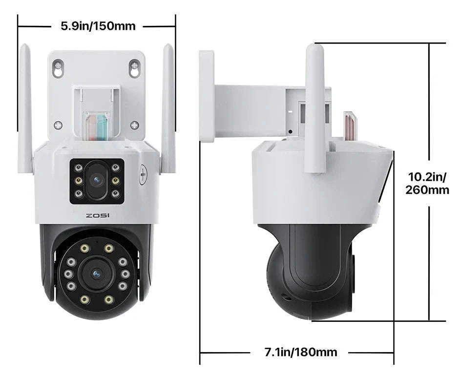 ZOSI 8MP Dual-Lens WiFi PTZ Outdoor Security Camera-C298 Pro and SE / United States
