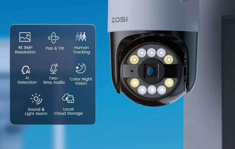 ZOSI 8MP PoE Outdoor Security Camera with AI Detection-5MP / Poland